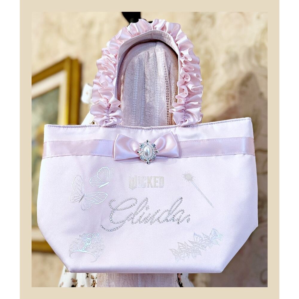 Maison de FLEUR Wicked Glinda Pink Ruffle Tote Handbag Purse J Fashion Japan